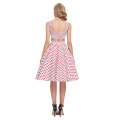 Belle Poque Zwei Stück ärmellose V-Ausschnitt Polka Dots Weiß Retro Vintage Kleid BP000026-3